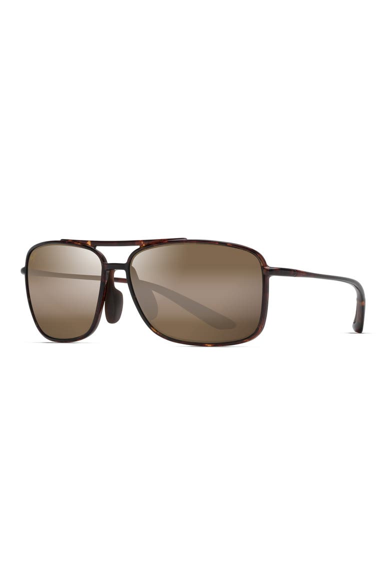 Kaupo Gap 61mm PolarizedPlus2® Aviator Sunglasses, Alternate, color, TORTOISE