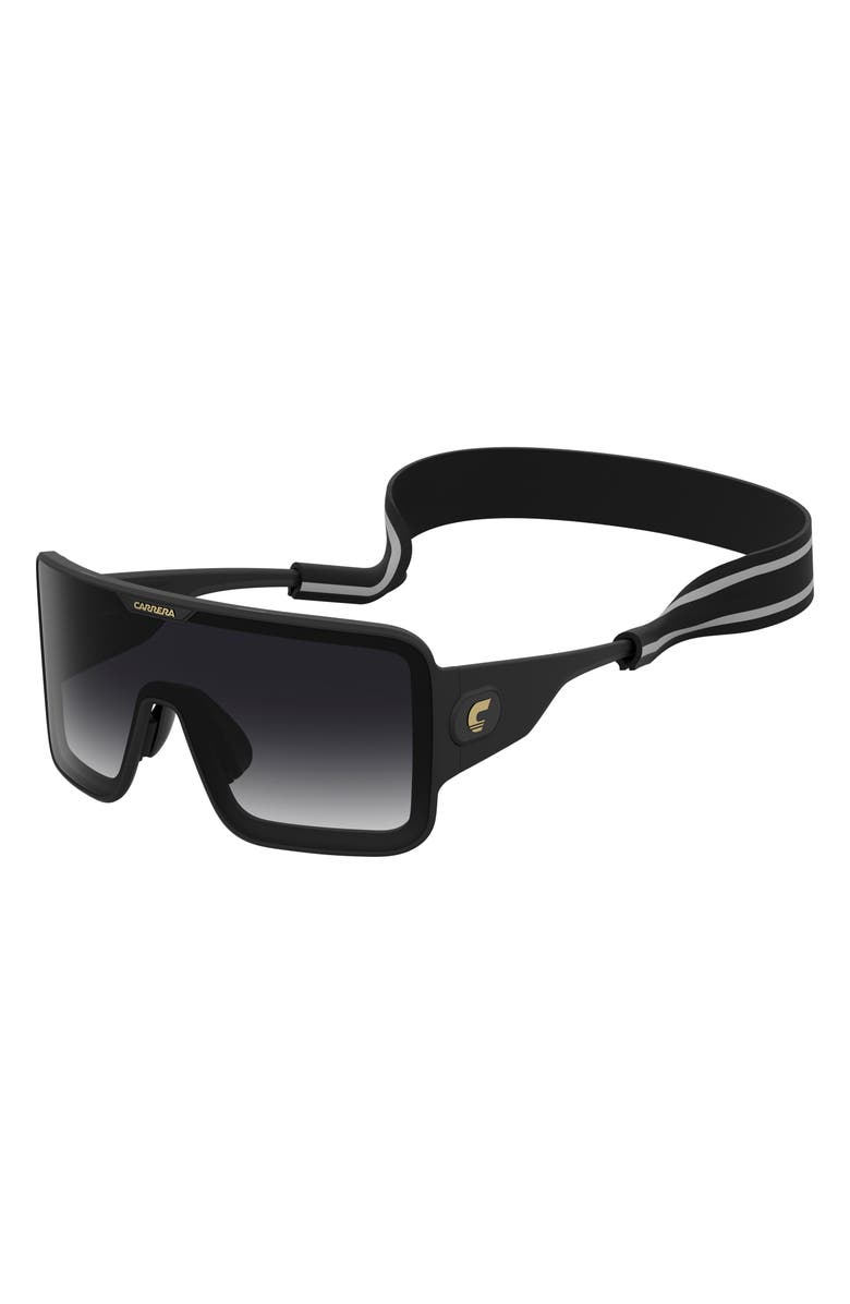 Carrera Eyewear FLAGLAB 15 99mm Shield Sunglasses, Alternate, color, Matte Black/ Grey Shaded