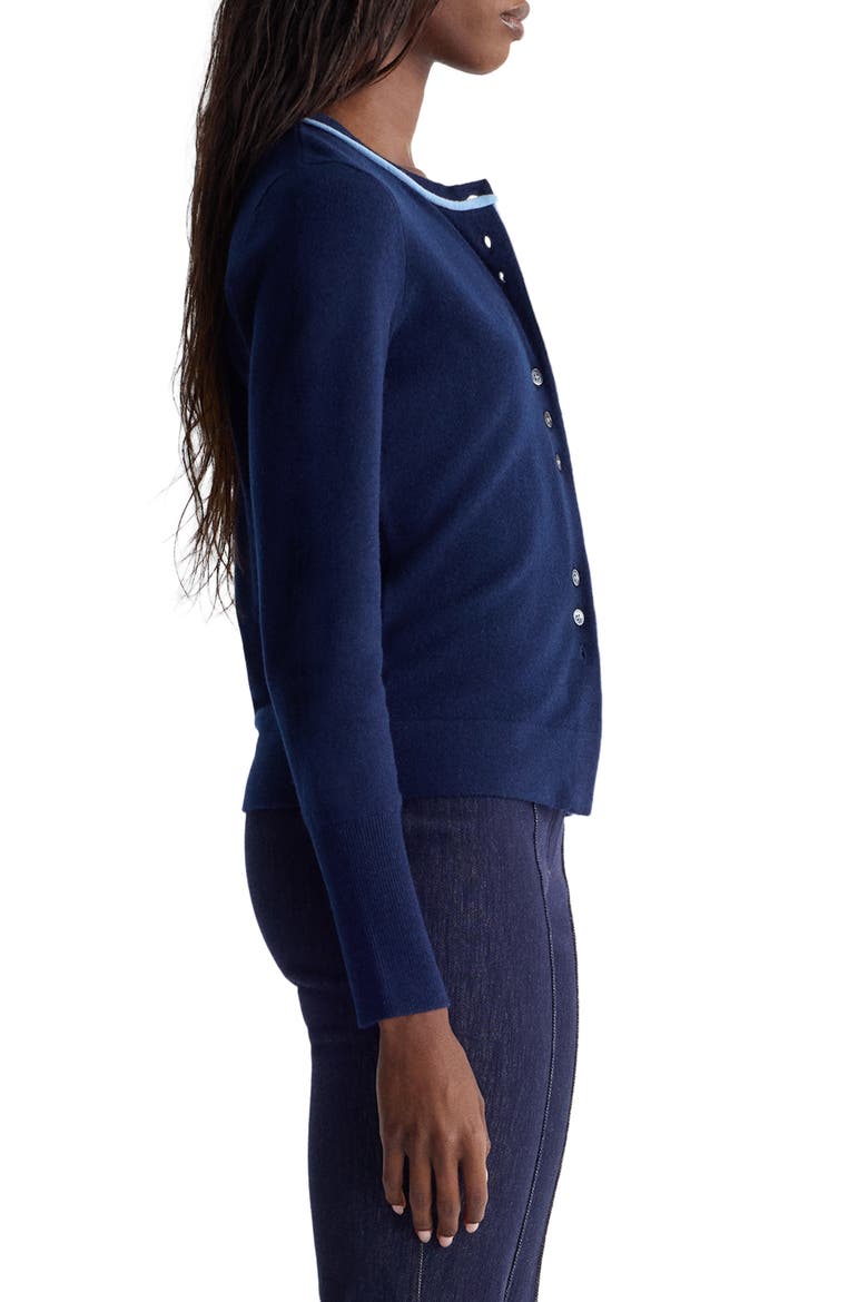 Rosalita Merino Wool & Cashmere Cardigan, Alternate, color, MARITIME