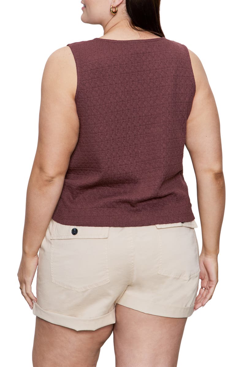 Sanctuary Vacation Textured Tie Front Button-Up Tank, Alternate, color, Mesa