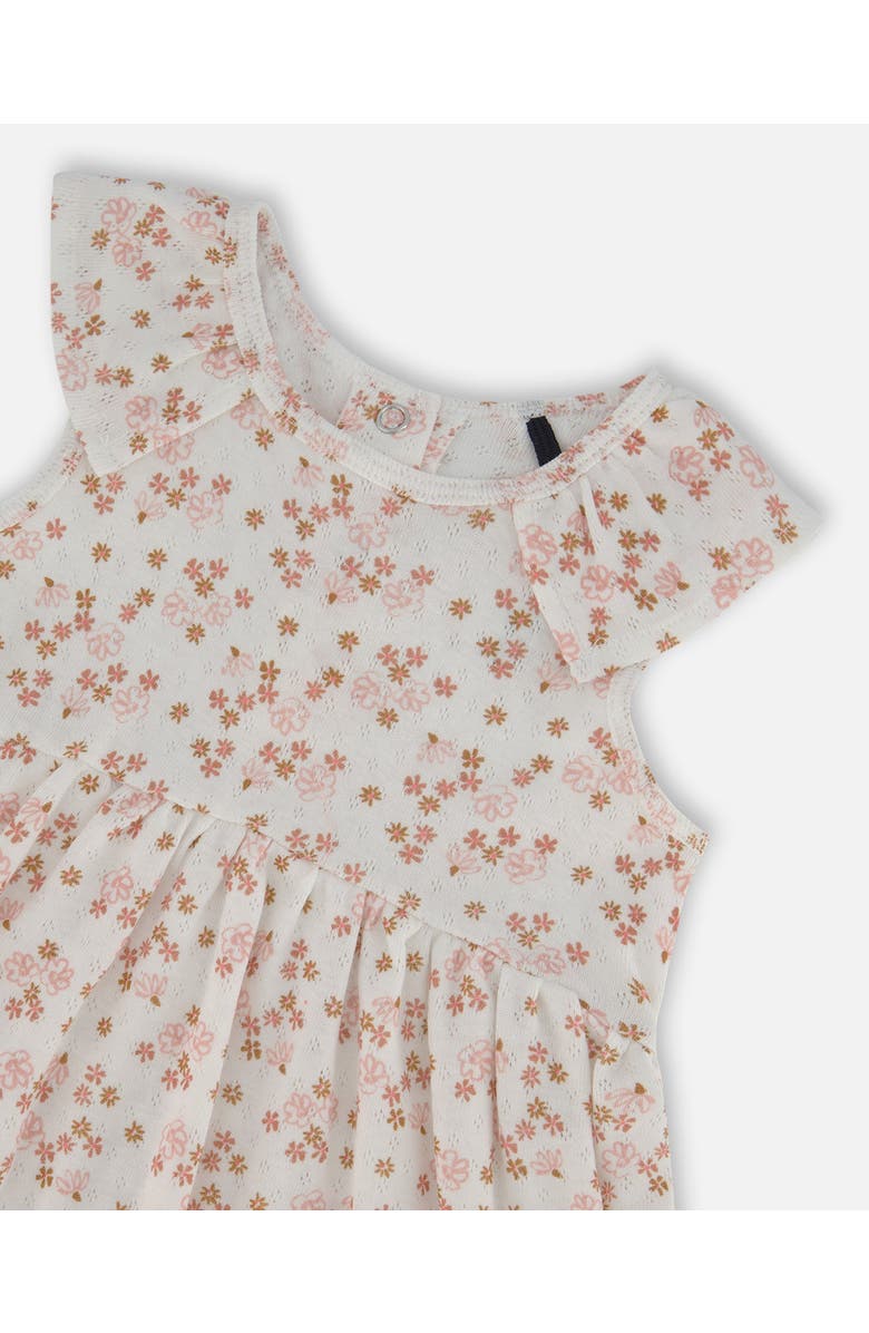 Deux par Deux Baby Girl's Printed Organic Cotton Tunic And Leggings Set White With Pink Flowers, Alternate, color, White With Pink Flowers