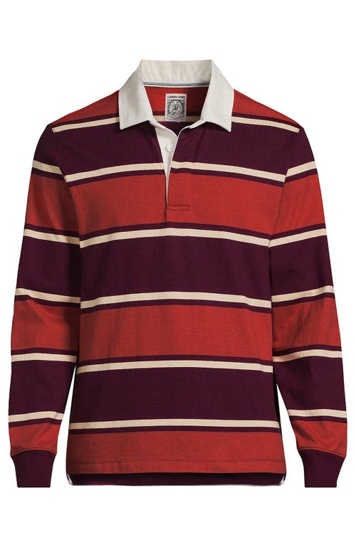 Lands' End Long Sleeve Rugby Shirt In Red