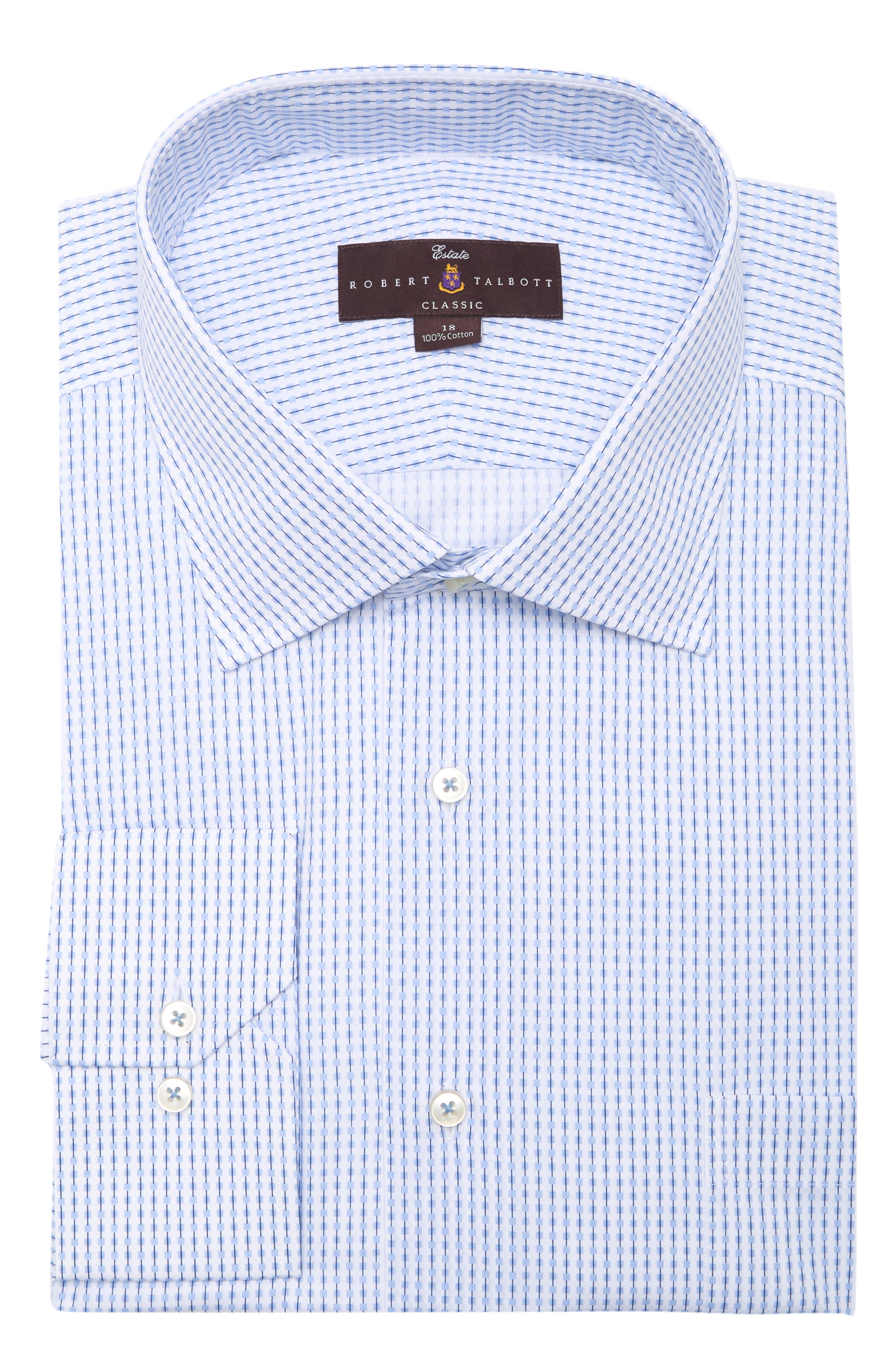 Robert Talbott White Blue Poplin Dress Shirt (Men) | Nordstromrack