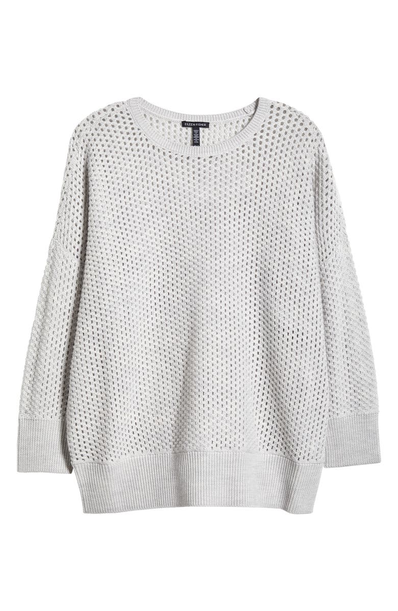 Eileen Fisher Open Stitch Wool Sweater, Alternate, color, 