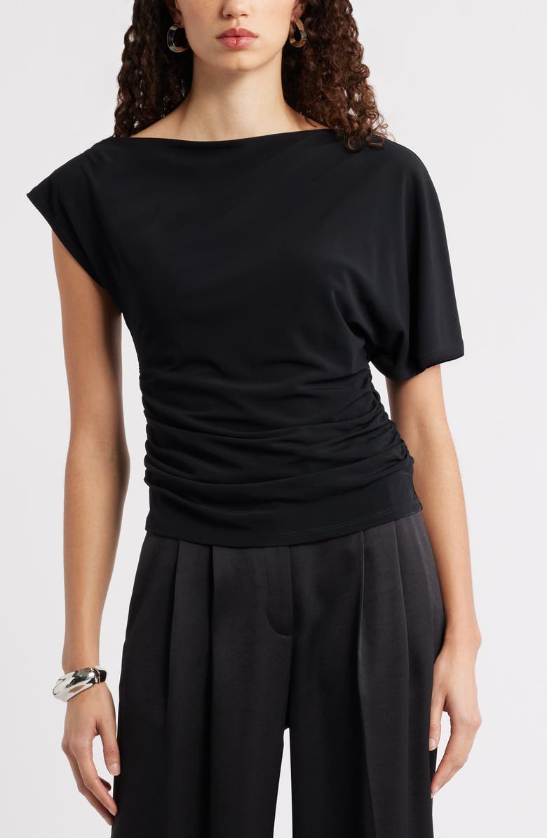 Nordstrom One Shoulder Drape Knit Top, Main, color, Black