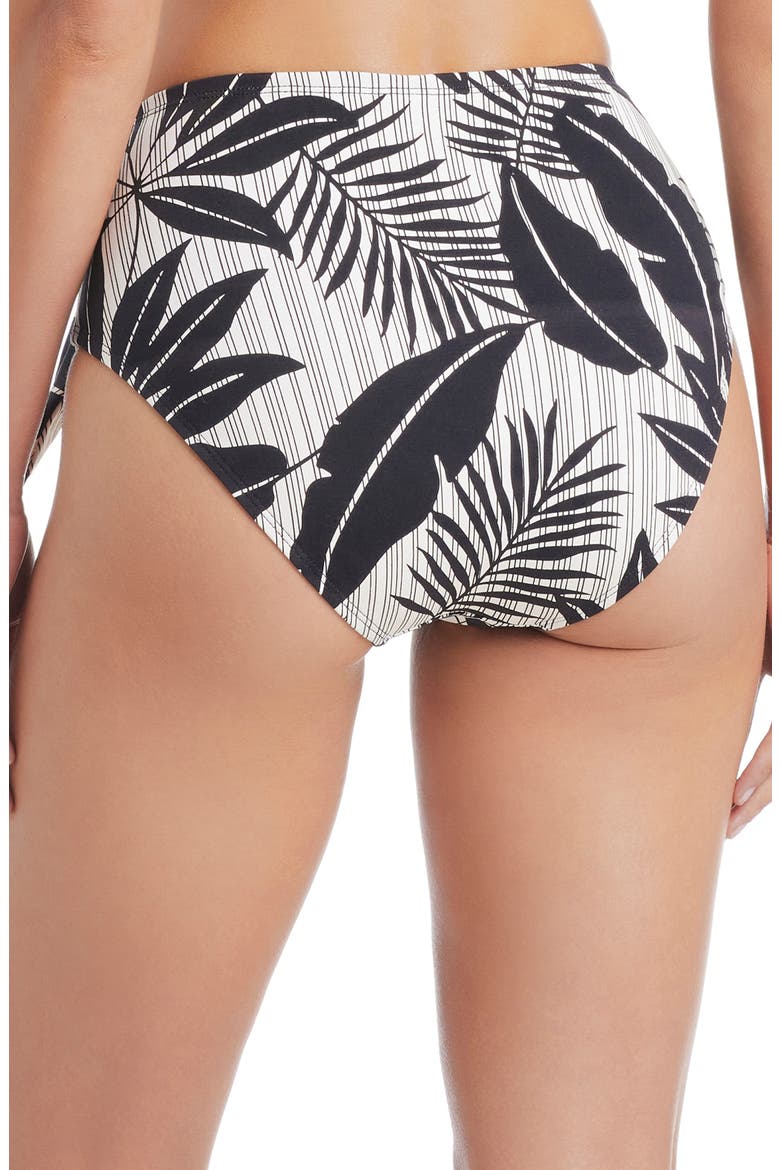 Tie Waist High Waist Bikini Bottoms, Alternate, color, BLACK
