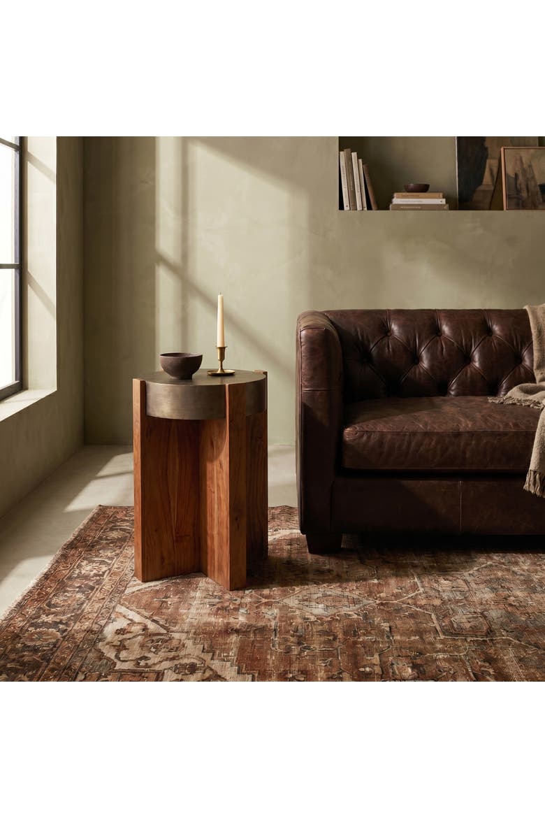 Side Table with Top, Alternate, color, Brown