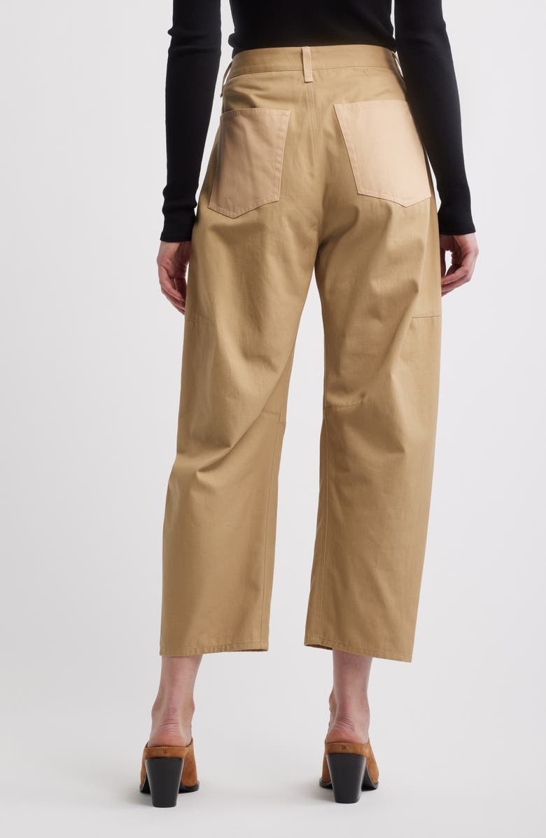 rag & bone Charlie High Waist Barrel Leg Pants, Alternate, color, Lttan