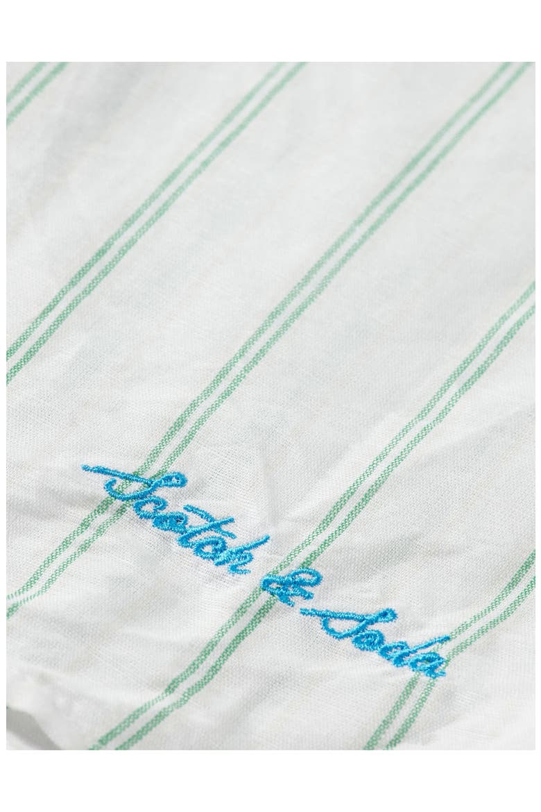 Kids' Stripe Linen & Cotton Button-Up Shirt, Alternate, color, WHITE/ BRIGHT GREEN/ STRIPE