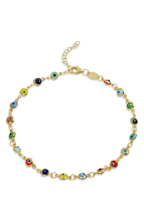 Enamel Evil Eye Chain Anklet