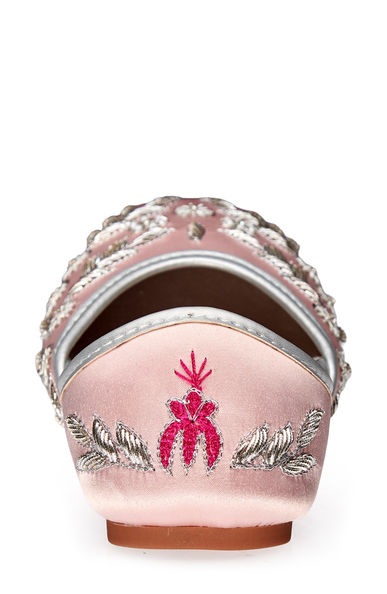 FUCHSIA Amira Floral Embroidered Jutti Flat, Alternate, color, Rosegold