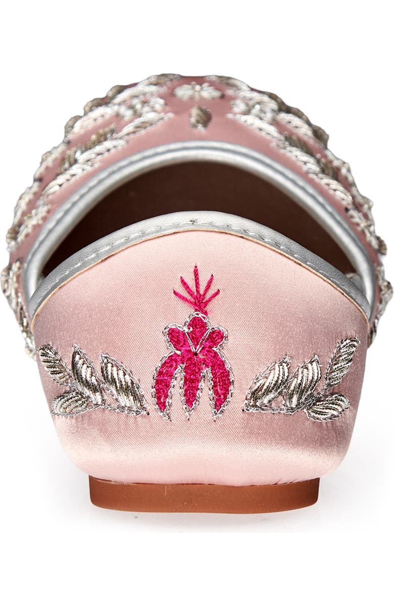 FUCHSIA Amira Floral Embroidered Jutti Flat, Alternate, color, Rosegold