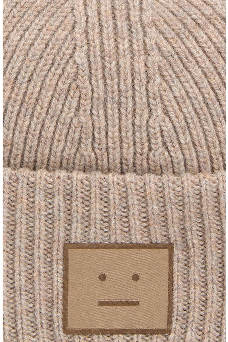 Pana Face Patch Wool & Yak Hair Blend Rib Beanie, Alternate, color, GREIGE MELANGE