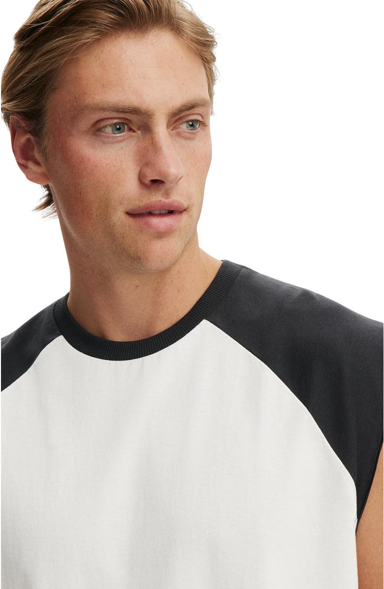 Cotton On Men's Cropped Fit Muscle, Alternate, color, Vintage White Washed Black