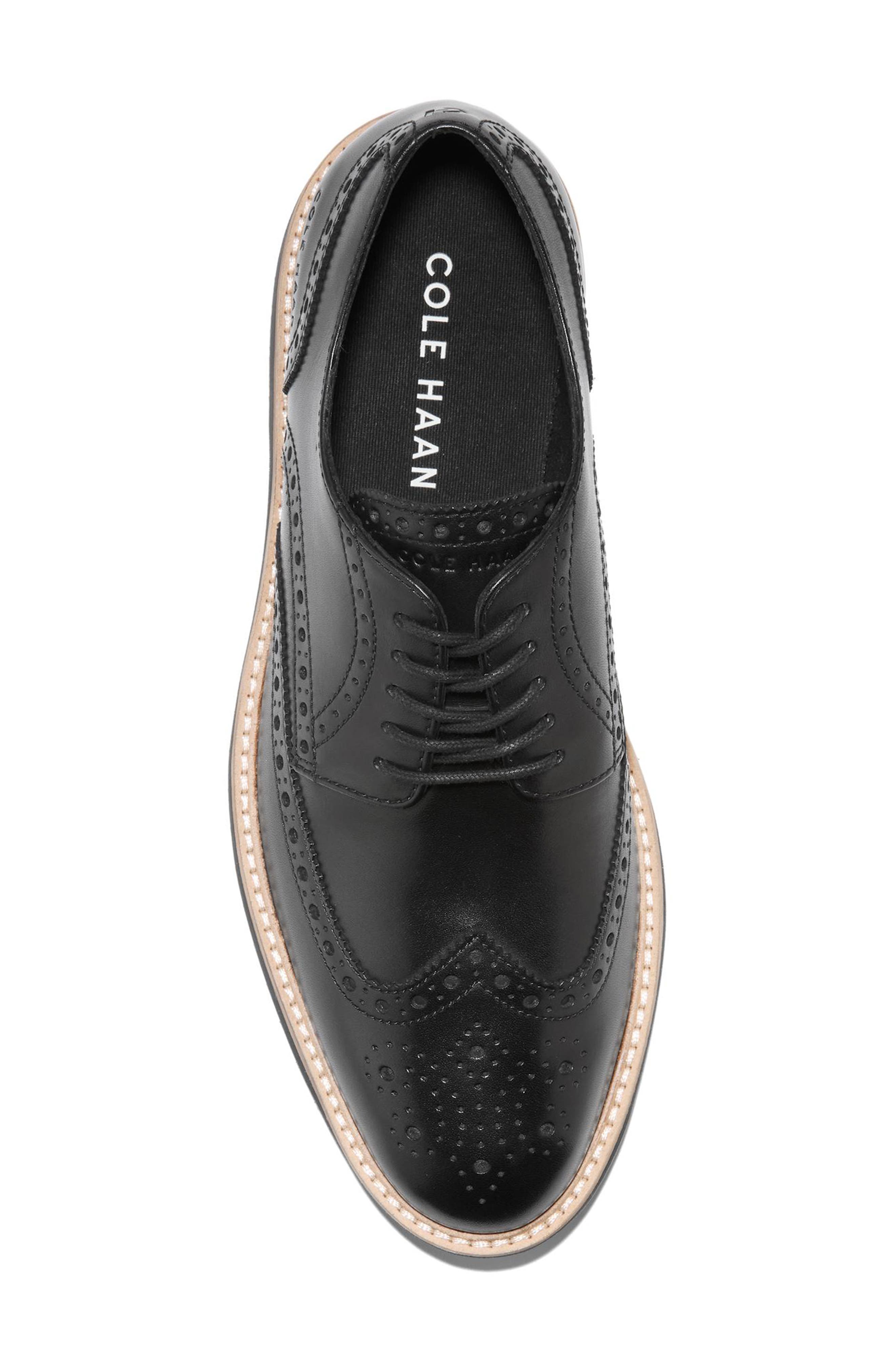 Cole Haan Morse Grand Wingtip Derby, Alternate, color, Black / Black / Gray Pinstripe