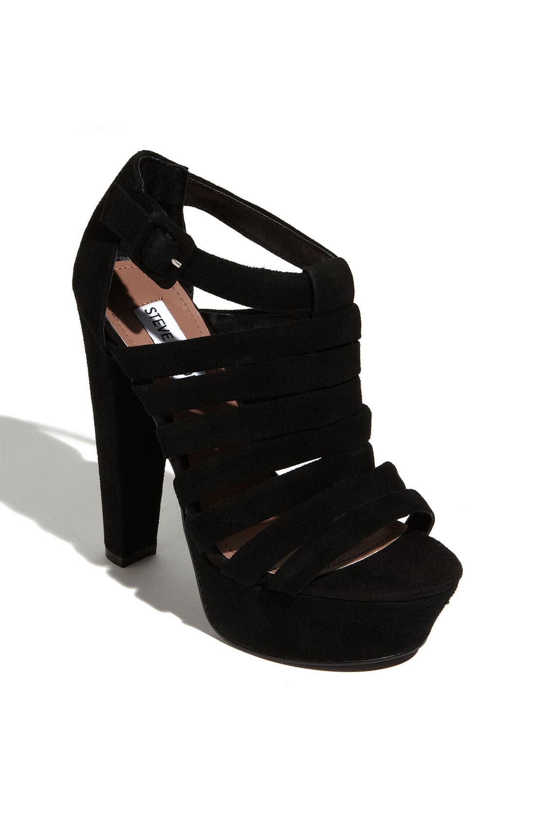 'Audrinaa' Platform Sandal, Main, color, BLACK SUEDE