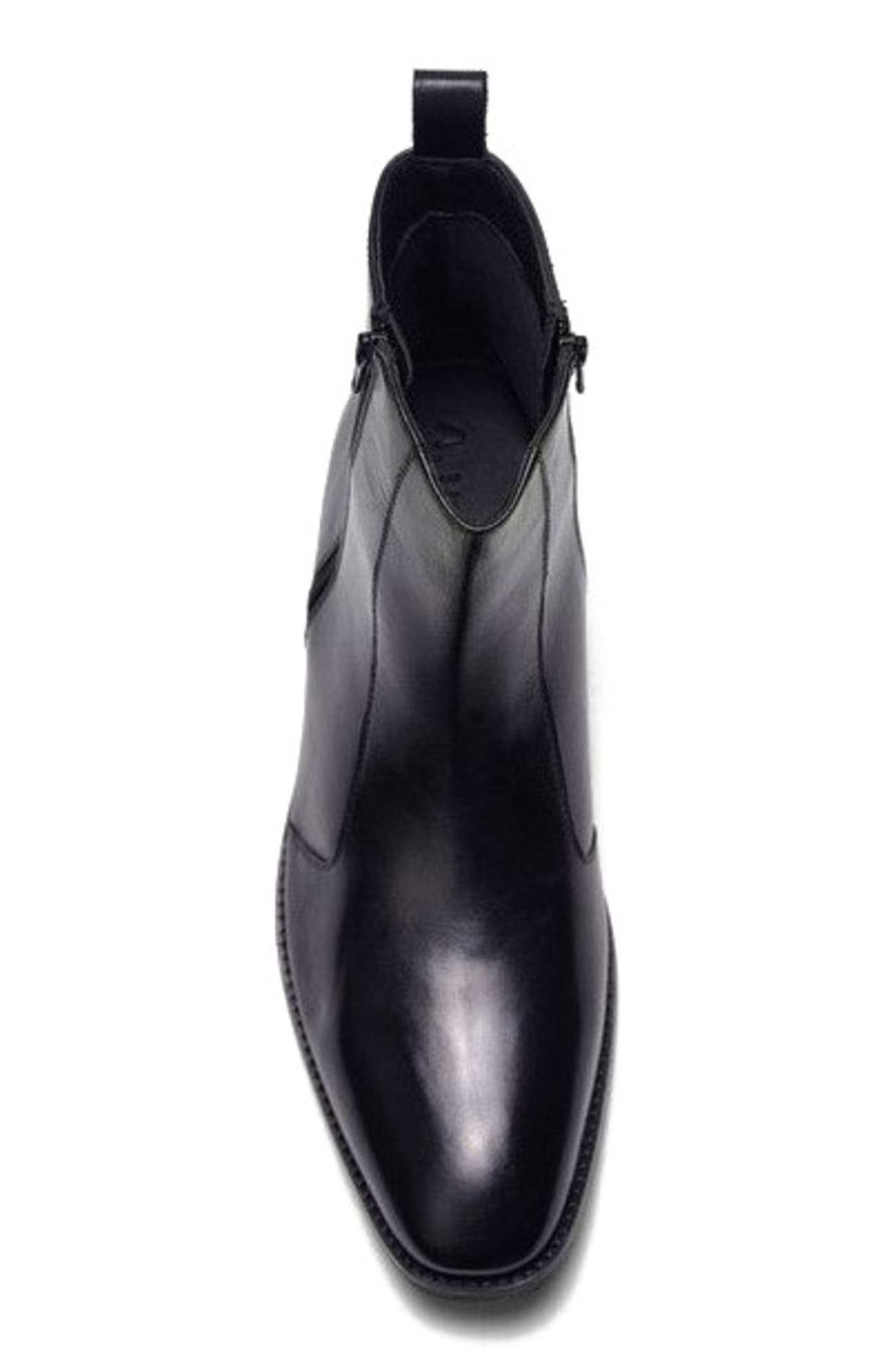 A. Veer Lexington Zip Boot, Alternate, color, Black Leather