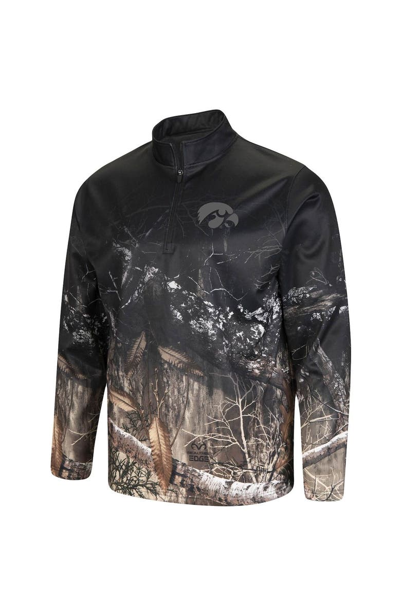 COLOSSEUM Men's Colosseum Black/Realtree Camo Iowa Hawkeyes Creek Quarter-Zip Jacket, Alternate, color, 