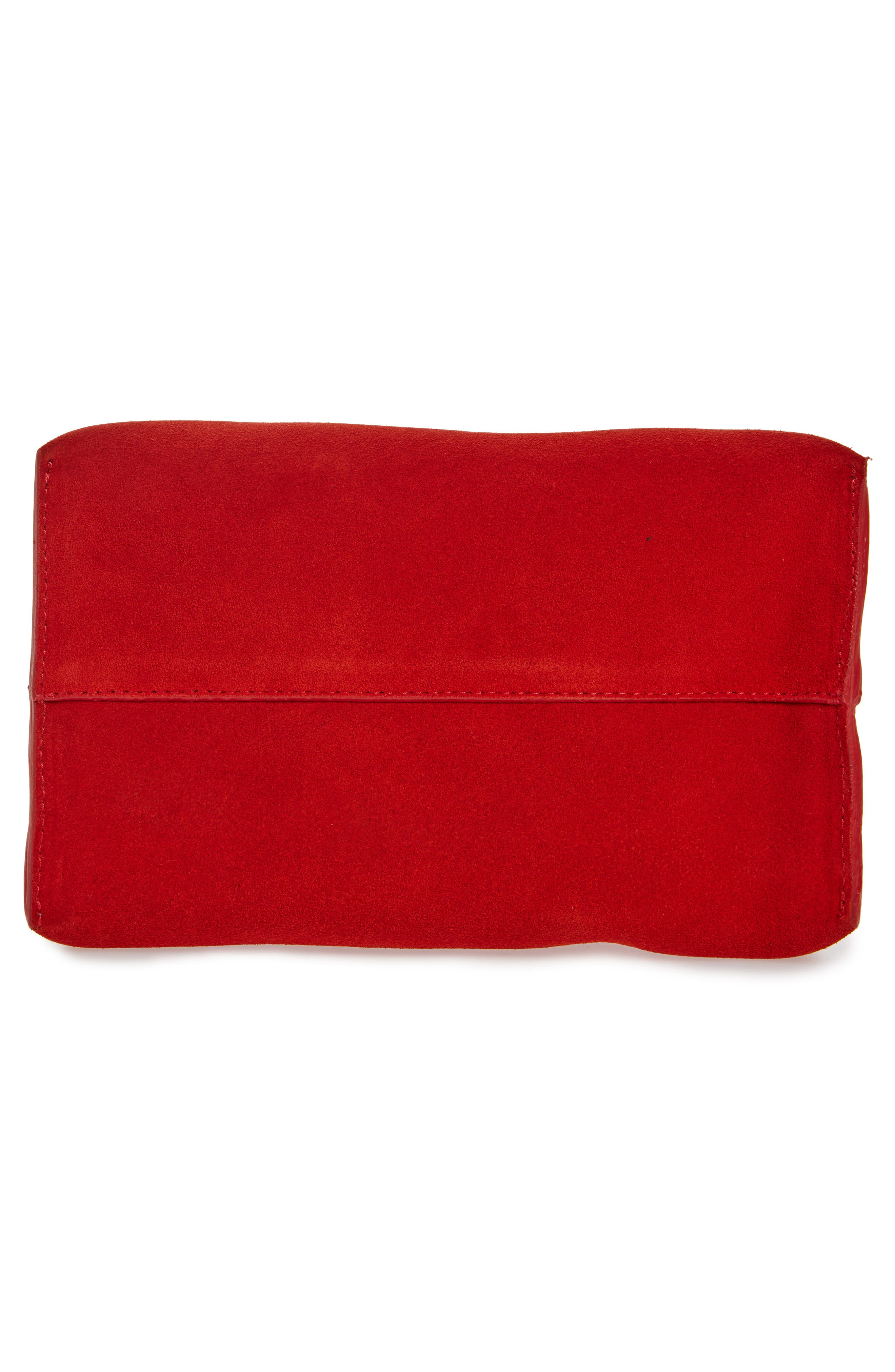 COS Serif Suede Tote with Attached Zip Pouch, Alternate, color, 