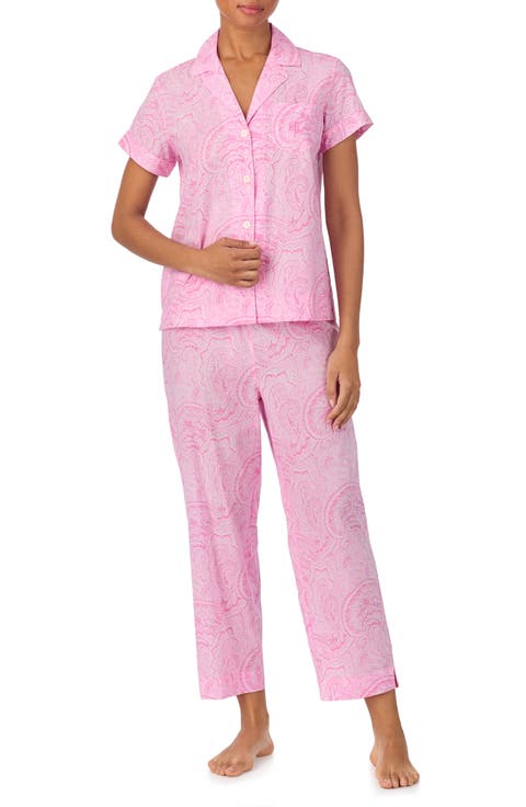 Notch Collar Long Pajamas