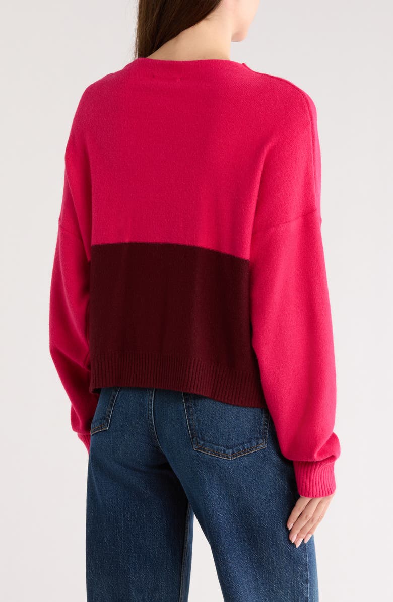 Lucy Paris Frances Colorblock Sweater, Alternate, color, Fuchsia