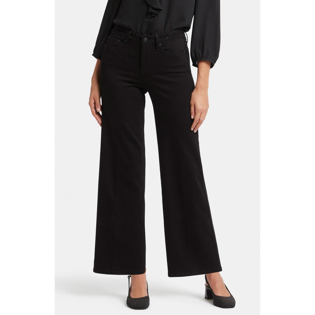 Nydj Julia Relaxed Crop Flare Jeans In Black Rinse