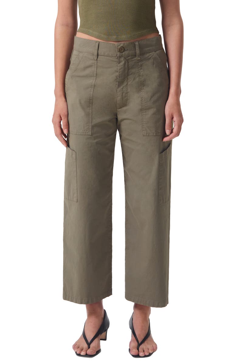 AGOLDE Daria High Waist Crop Wide Leg Twill Utility Pants, Main, color,