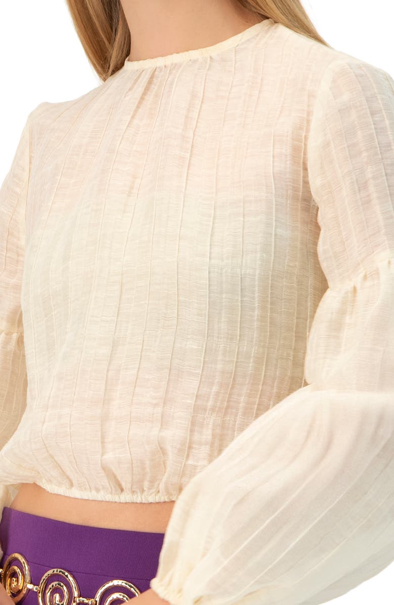 IVONNE Long Sleeve Balloon Blouse, Alternate, color, Ivory