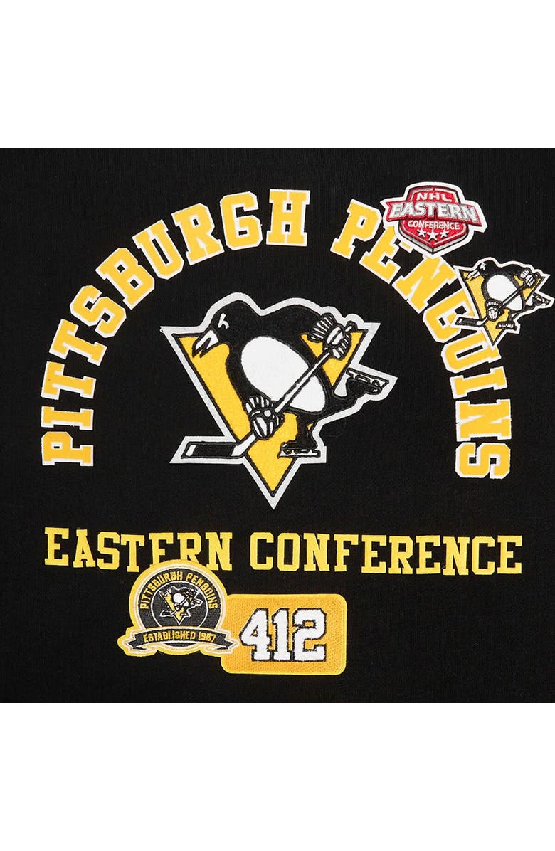 PRO STANDARD Women's Pro Standard  Black Pittsburgh Penguins Area Code Cropped Pullover Sweatshirt, Alternate, color, Black