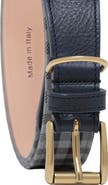 Ghurka Classic check twill genuine leather trim belt