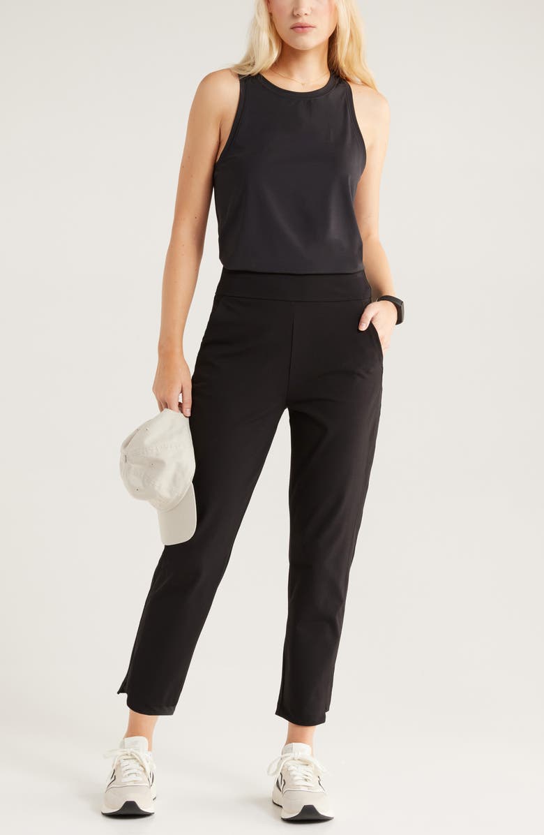 Zella Full Swing Ankle Pants, Alternate, color, Black