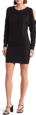 GO COUTURE Cold Shoulder Long Sleeve Body-Con Dress