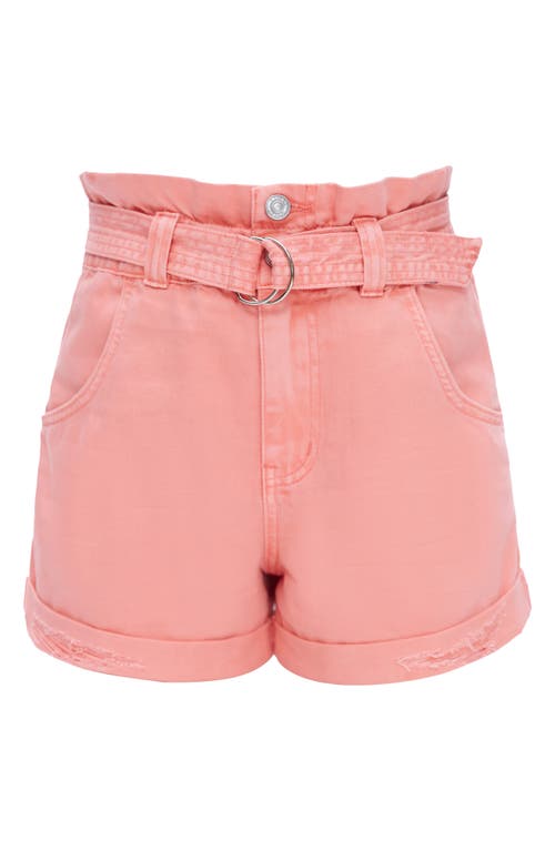 Bayeas Belted High Waist Denim Shorts In Orange