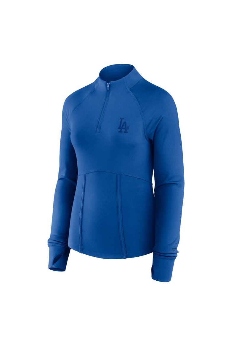 Women's Fanatics Royal Los Angeles Dodgers Elements Raglan Tri-Blend Quarter-Zip Top, Alternate, color, Royal