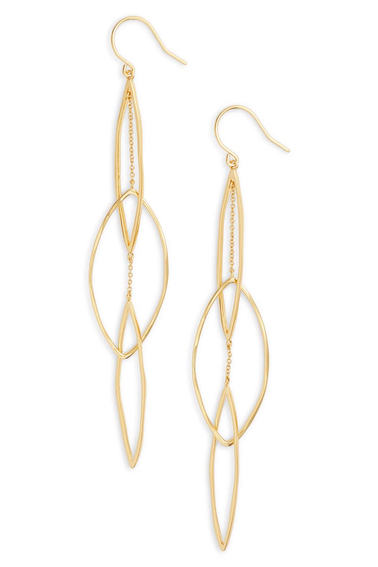 Kellen Interlocking Drop Earrings, Main, color, GOLD