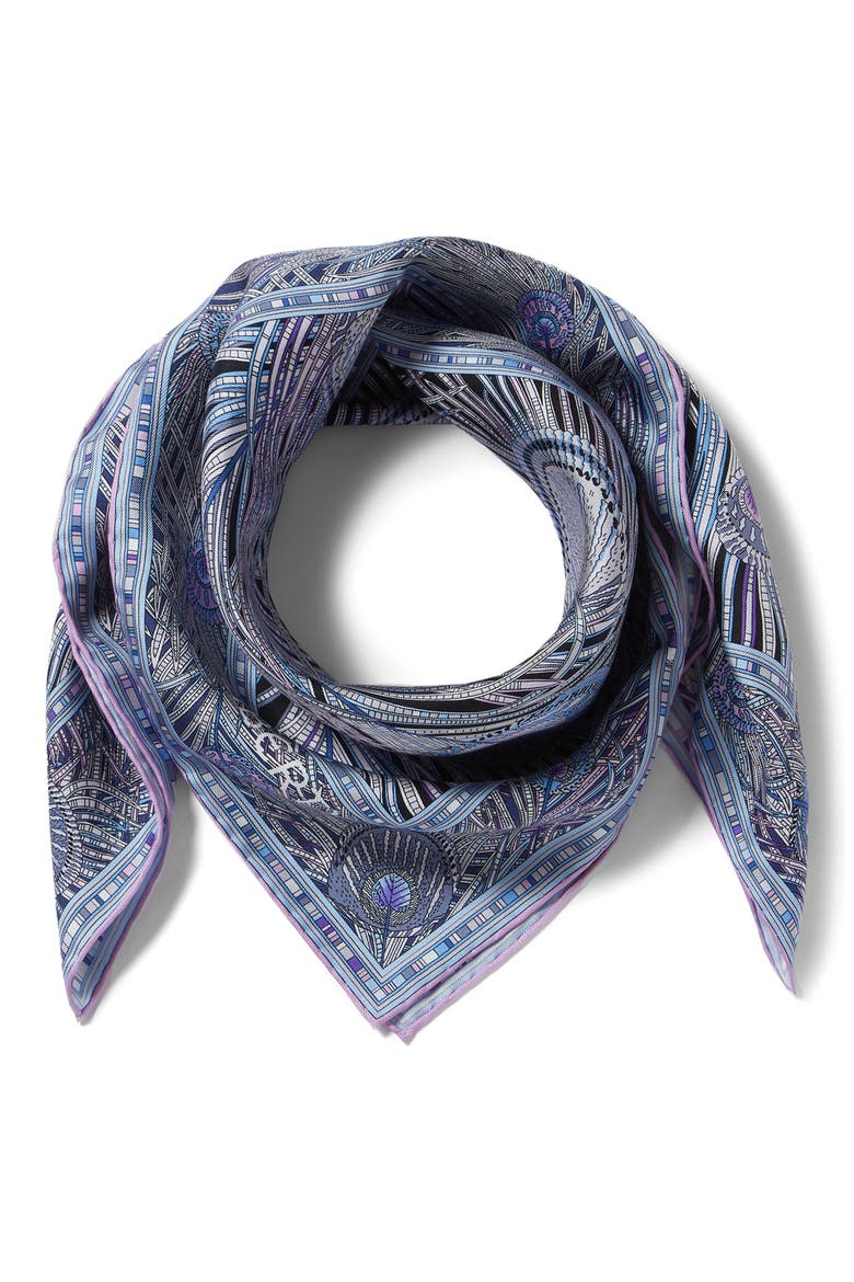 Hera Silk Square Scarf, Alternate, color, BLACK