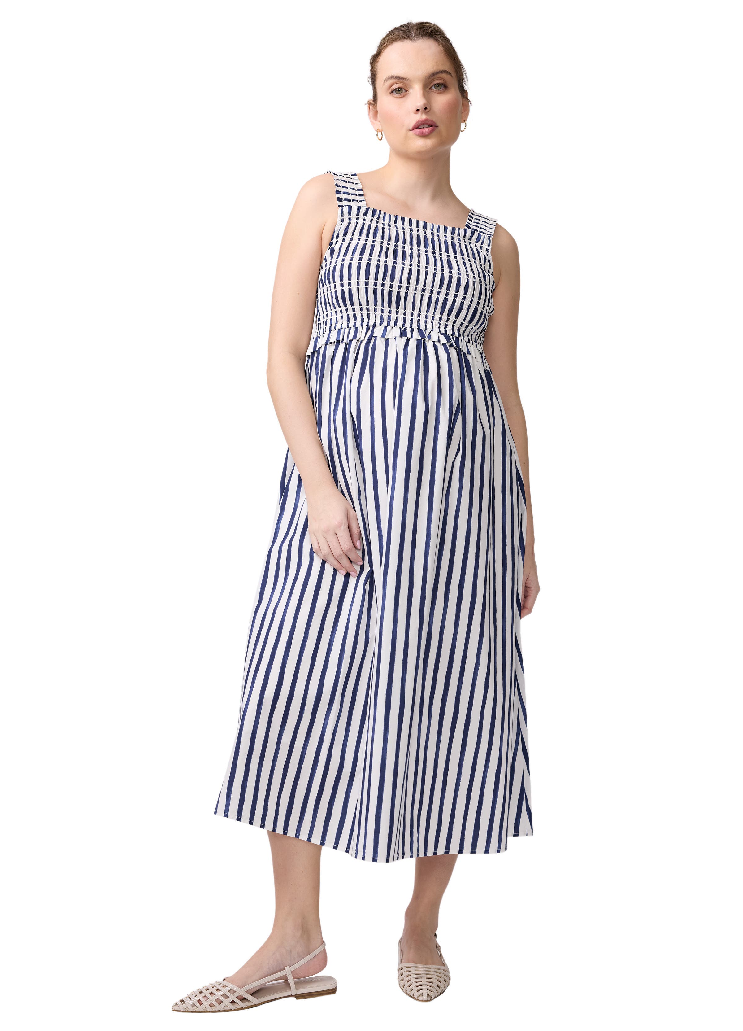 Square Neck Smocked Maxi Dress - image 3