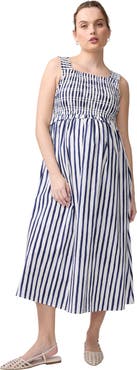 Ingrid & Isabel Santorini Smocked Midi Maternity Dress