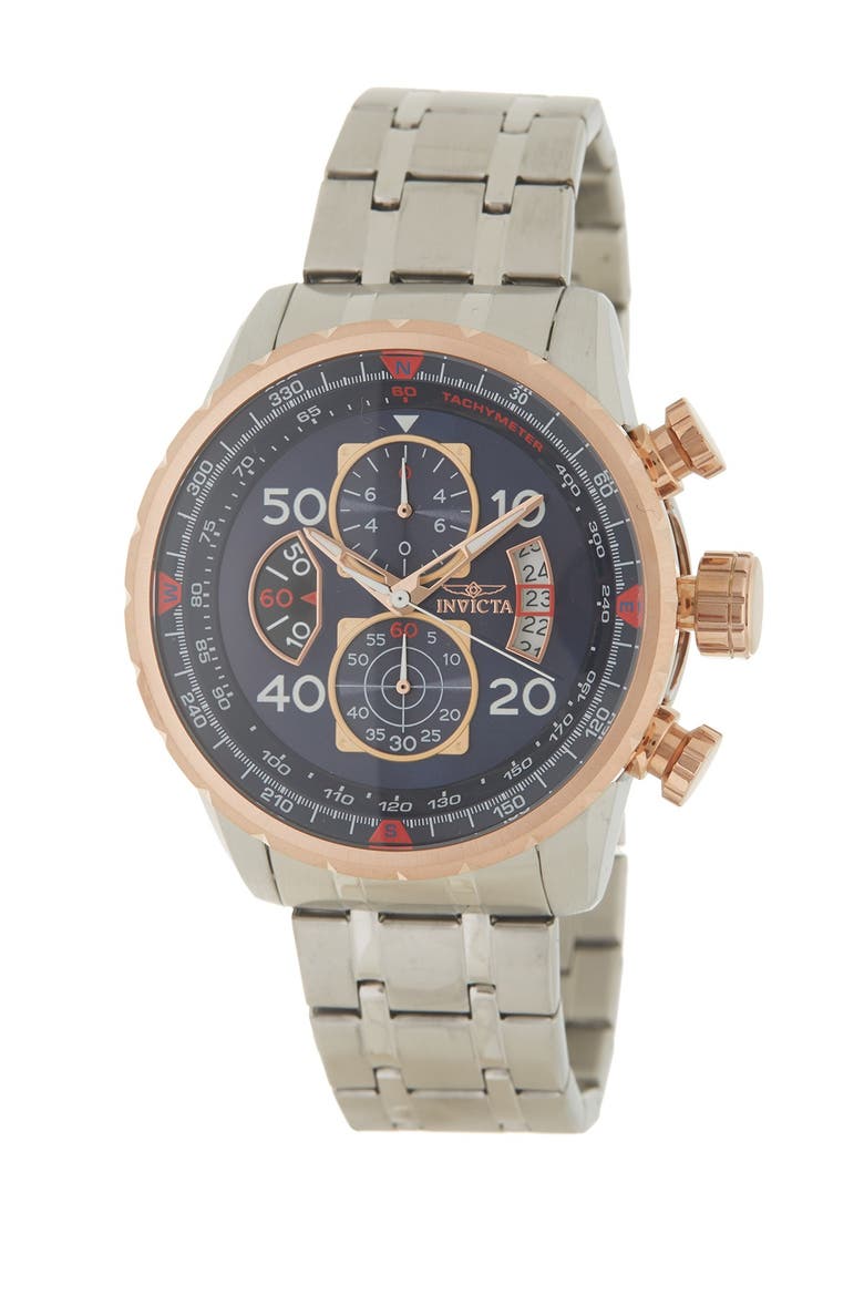 Men's Aviator Chronograph Bracelet Watch, 48mm, Main, color, BLUE