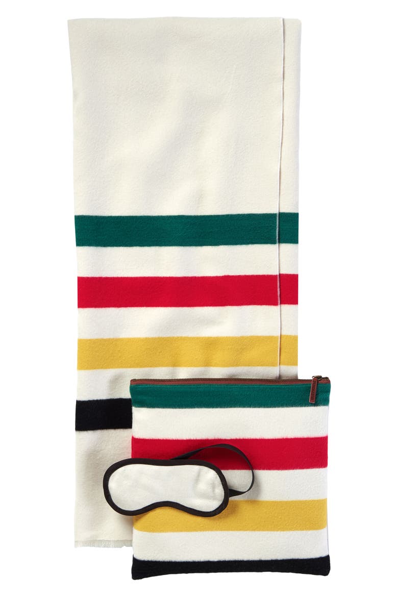 Glacier Stripe Throw & Eye Mask, Main, color, MULTI