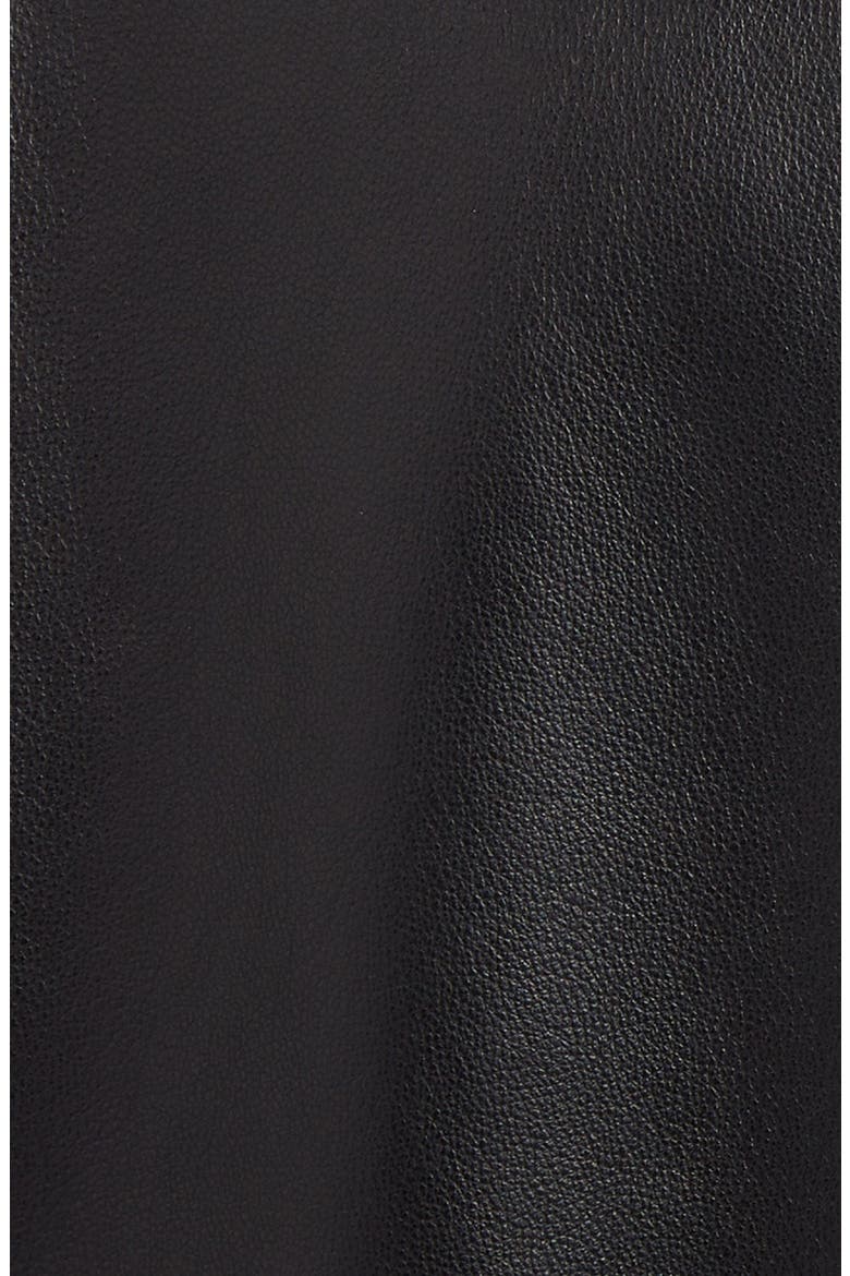 Leather Bomber Jacket, Alternate, color, BLACK