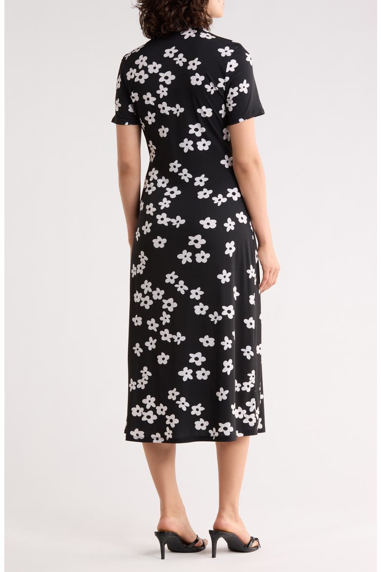 Mock Neck Midi Dress, Alternate, color, BLACK DAISY