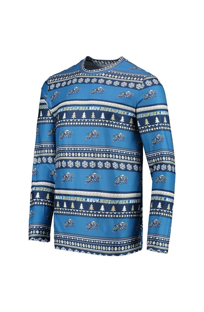 CONCEPTS SPORT Men's Concepts Sport Navy Navy Midshipmen Ugly Sweater Long Sleeve T-Shirt & Pants Sleep Set, Alternate, color, Blue