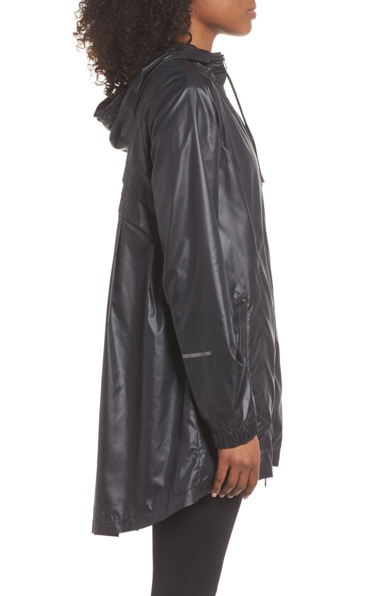 Zella Femme Pleated Hooded Jacket, Alternate, color, 