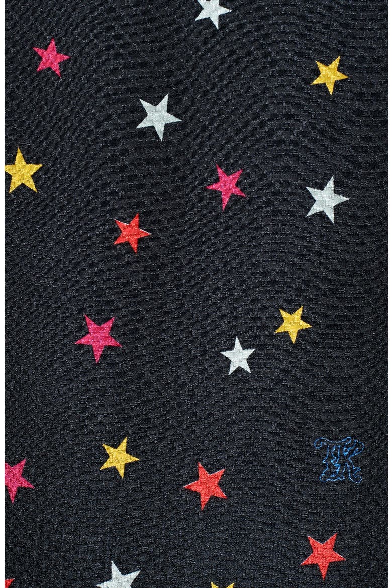 Star Print Cloqué Dobby Blouse, Alternate, color, BLACK