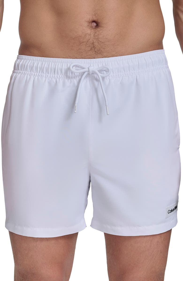Calvin Klein Core Swim Trunks, Alternate, color, White