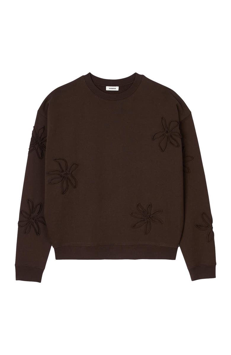 SANDRO Oversized floral sweatshirt, Alternate, color, 