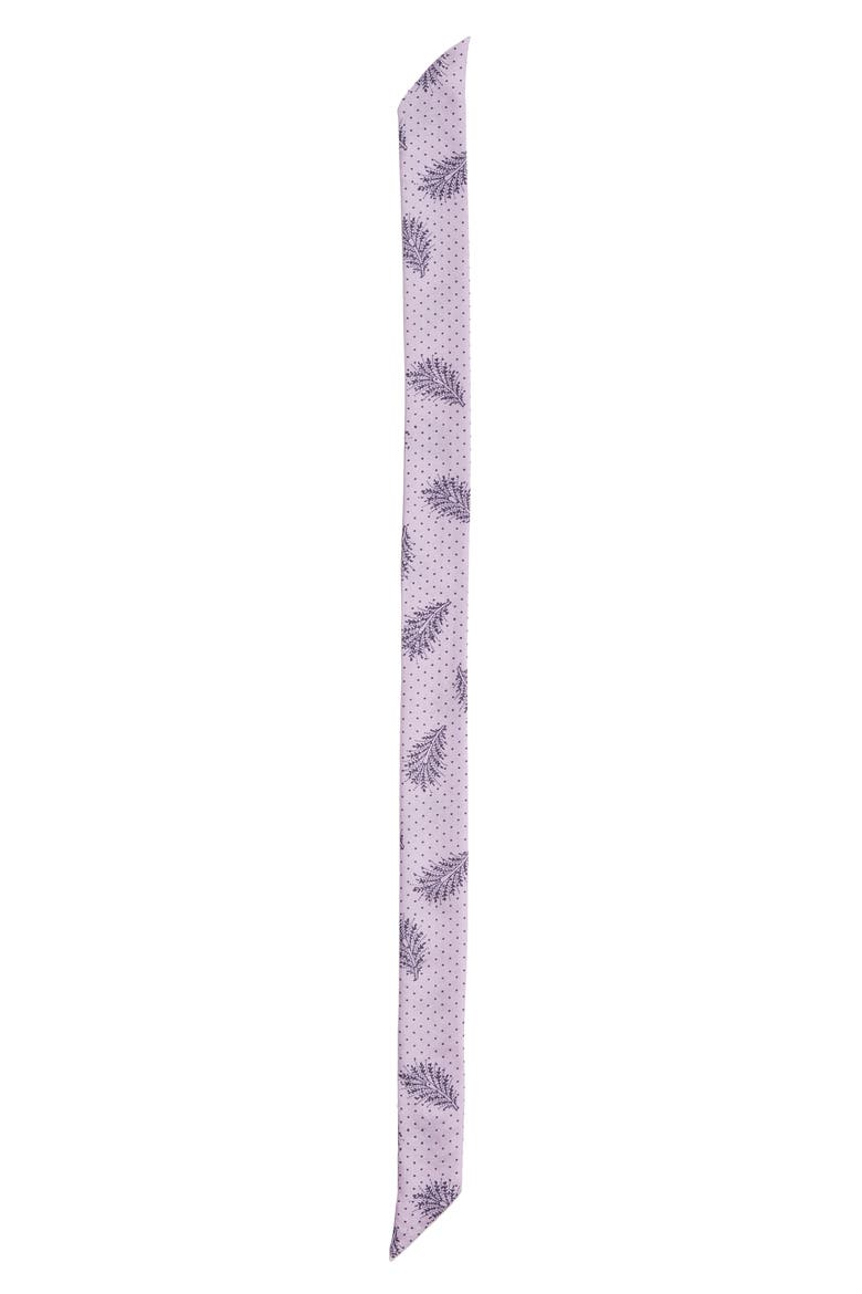 Silk Skinny Scarf (Nordstrom Exclusive), Alternate, color, PURPLE FEATHER DOT