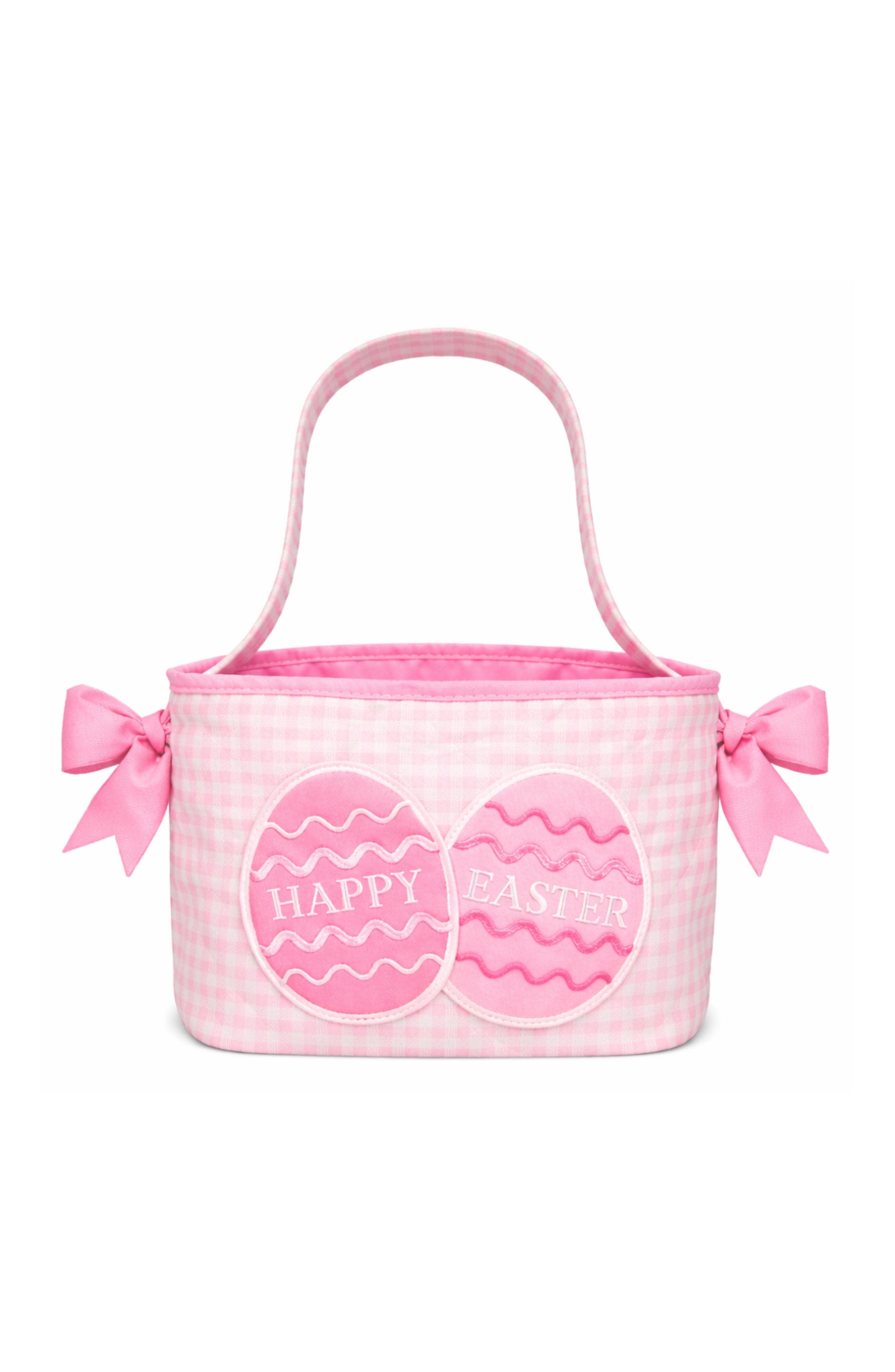 Bits & Bows Happy Easter Egg Bow Basket, Main, color, Pink