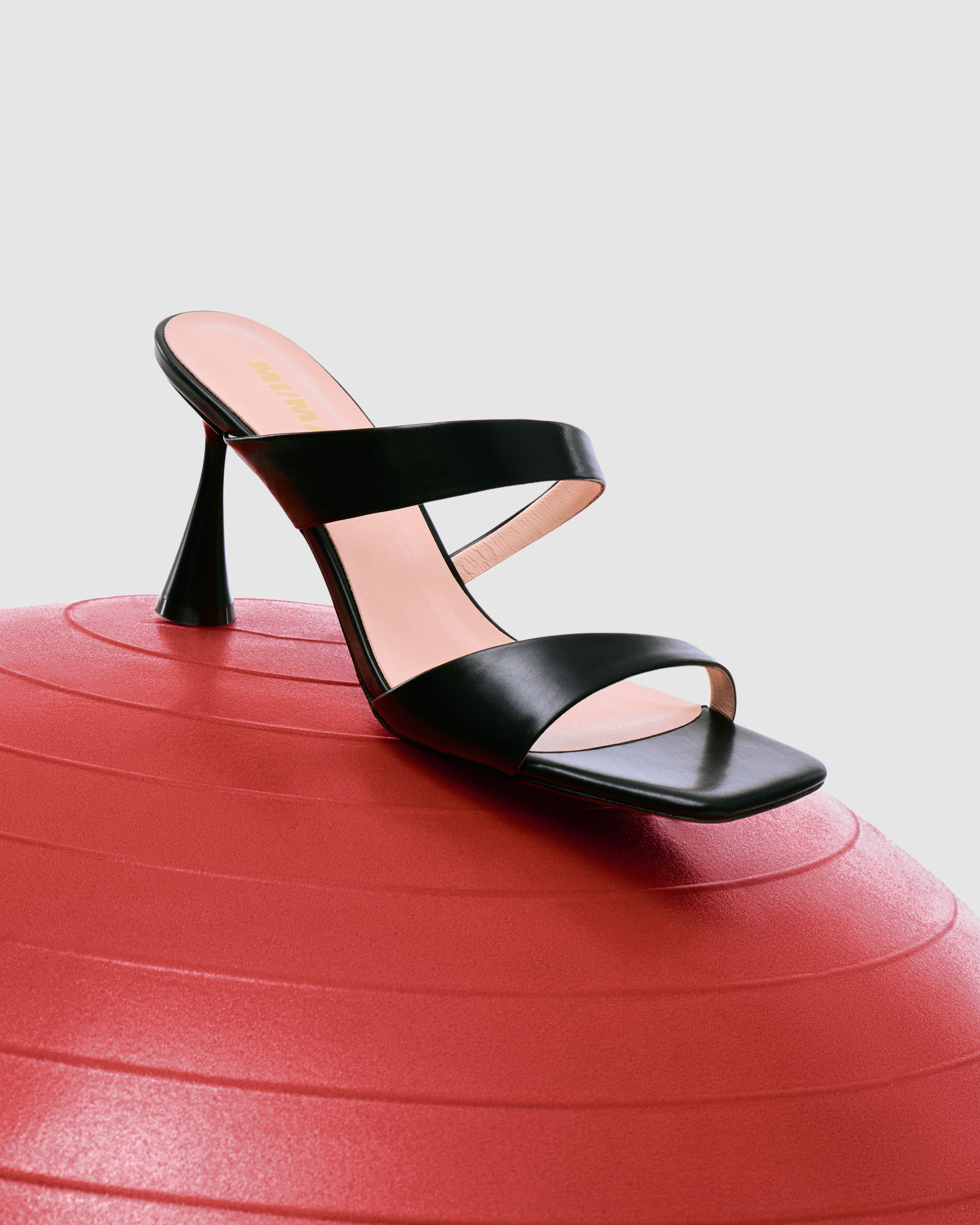 MI/MAI Tara Square Toe High Heel Mule Sandal, Alternate, color, Black